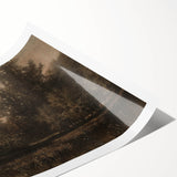 Moody Interior Art - Tranquil Forest Landscape with Water Reflection