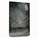 Dark Moody Wall Art - Enigmatic Cabin in Winter - Moody Art Prints