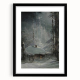 Dark Moody Wall Art - Enigmatic Cabin in Winter - Moody Art Prints