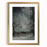 Dark Moody Wall Art - Enigmatic Cabin in Winter - Moody Art Prints