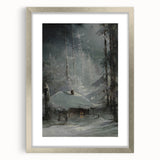 Dark Moody Wall Art - Enigmatic Cabin in Winter - Moody Art Prints