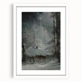 Dark Moody Wall Art - Enigmatic Cabin in Winter - Moody Art Prints