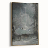 Dark Moody Wall Art - Enigmatic Cabin in Winter - Moody Art Prints