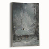 Dark Moody Wall Art - Enigmatic Cabin in Winter - Moody Art Prints