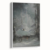 Dark Moody Wall Art - Enigmatic Cabin in Winter - Moody Art Prints