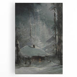 Dark Moody Wall Art - Enigmatic Cabin in Winter - Moody Art Prints