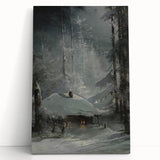 Dark Moody Wall Art - Enigmatic Cabin in Winter - Moody Art Prints