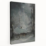 Dark Moody Wall Art - Enigmatic Cabin in Winter - Moody Art Prints