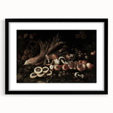 Dark Art Decor - Moody Still Life with Fruits and Rustic Elegance