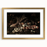 Dark Art Decor - Moody Still Life with Fruits and Rustic Elegance