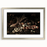 Dark Art Decor - Moody Still Life with Fruits and Rustic Elegance