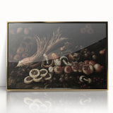 Dark Art Decor - Moody Still Life with Fruits and Rustic Elegance