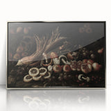 Dark Art Decor - Moody Still Life with Fruits and Rustic Elegance