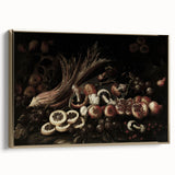 Dark Art Decor - Moody Still Life with Fruits and Rustic Elegance