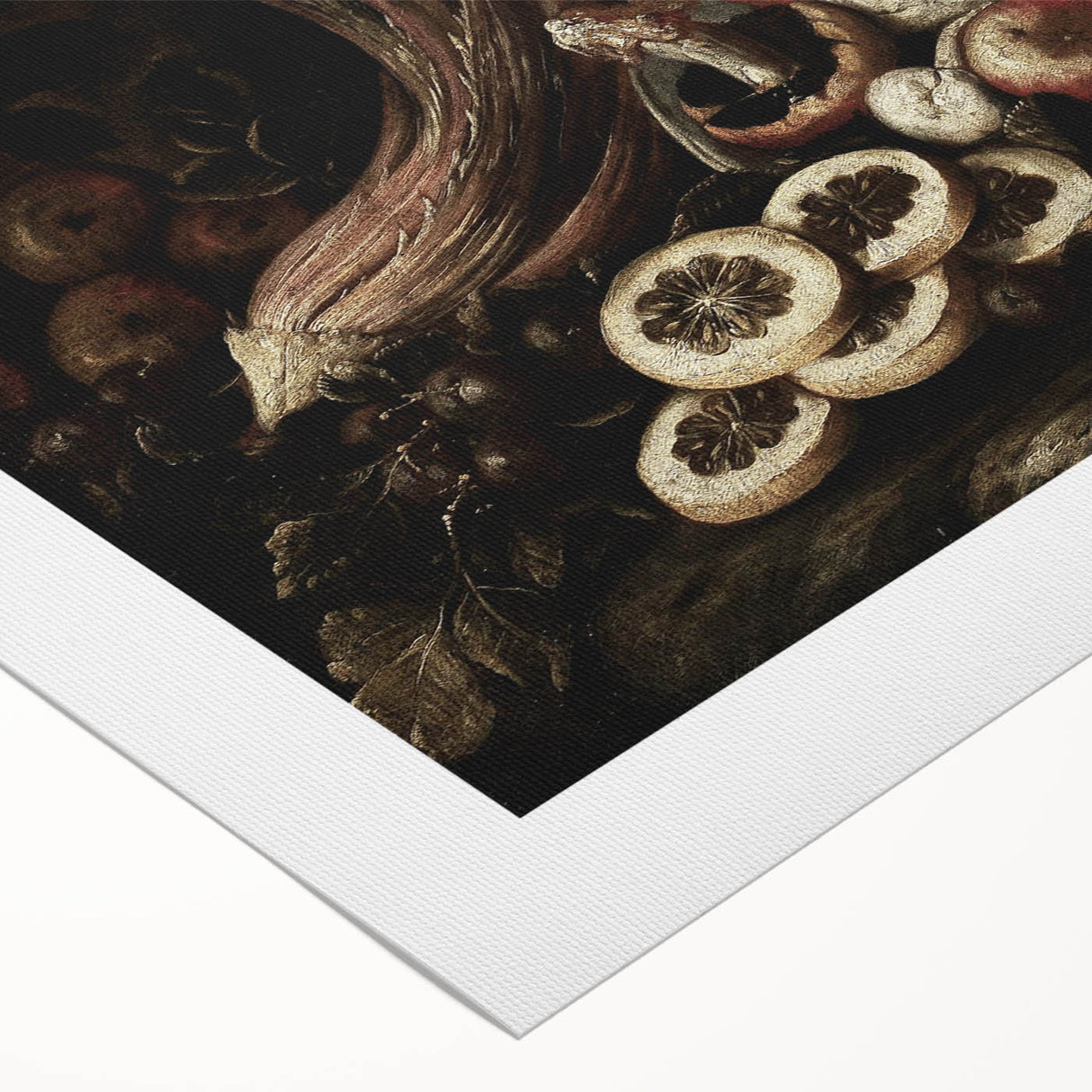 Dark Art Decor - Moody Still Life with Fruits and Rustic Elegance