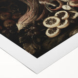 Dark Art Decor - Moody Still Life with Fruits and Rustic Elegance