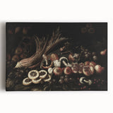 Dark Art Decor - Moody Still Life with Fruits and Rustic Elegance