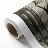 Dark Moody Wall Art - Snowy Urban Street Scene with Vintage Charm