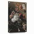 Dark Moody Wall Art - Dramatic Floral Arrangement for Elegant Interiors