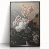 Dark Moody Wall Art - Dramatic Floral Arrangement for Elegant Interiors
