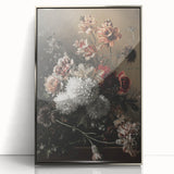Dark Moody Wall Art - Dramatic Floral Arrangement for Elegant Interiors