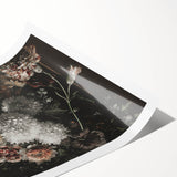 Dark Moody Wall Art - Dramatic Floral Arrangement for Elegant Interiors