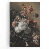 Dark Moody Wall Art - Dramatic Floral Arrangement for Elegant Interiors