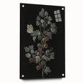 Dark Moody Wall Art - Intricate Botanical with Insects for Elegant Decor