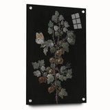 Dark Moody Wall Art - Intricate Botanical with Insects for Elegant Decor