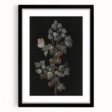 Dark Moody Wall Art - Intricate Botanical with Insects for Elegant Decor