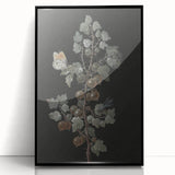 Dark Moody Wall Art - Intricate Botanical with Insects for Elegant Decor