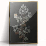 Dark Moody Wall Art - Intricate Botanical with Insects for Elegant Decor