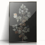 Dark Moody Wall Art - Intricate Botanical with Insects for Elegant Decor