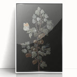 Dark Moody Wall Art - Intricate Botanical with Insects for Elegant Decor