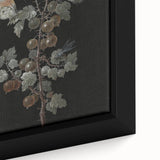 Dark Moody Wall Art - Intricate Botanical with Insects for Elegant Decor