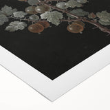 Dark Moody Wall Art - Intricate Botanical with Insects for Elegant Decor