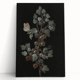 Dark Moody Wall Art - Intricate Botanical with Insects for Elegant Decor