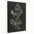 Dark Moody Wall Art - Intricate Botanical with Insects for Elegant Decor
