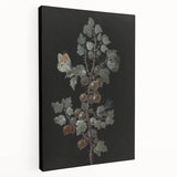 Dark Moody Wall Art - Intricate Botanical with Insects for Elegant Decor