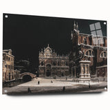Moody Venetian Nightscape Wall Art - Dark Cityscape for Interior Decor