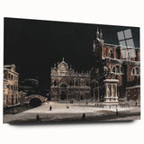 Moody Venetian Nightscape Wall Art - Dark Cityscape for Interior Decor