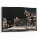 Moody Venetian Nightscape Wall Art - Dark Cityscape for Interior Decor