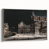 Moody Venetian Nightscape Wall Art - Dark Cityscape for Interior Decor