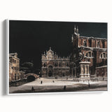 Moody Venetian Nightscape Wall Art - Dark Cityscape for Interior Decor