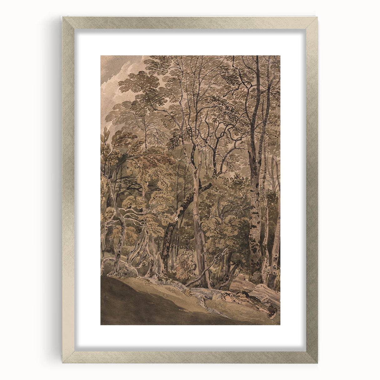 Dark Moody Wall Art: Atmospheric Forest Scene for Dramatic Interior Decor