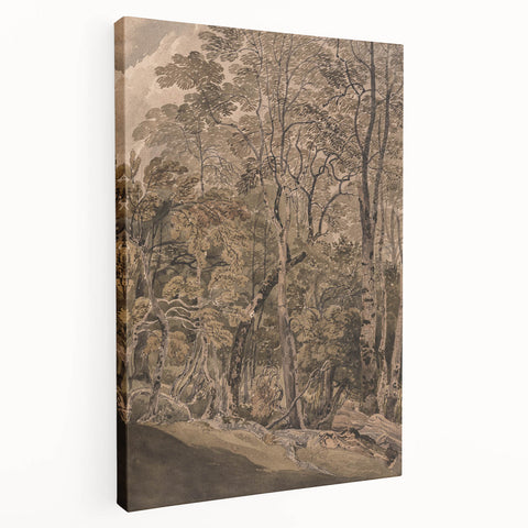 Dark Moody Wall Art: Atmospheric Forest Scene for Dramatic Interior Decor