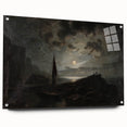 Dark Moody Seascape Wall Art - Atmospheric Nighttime Coastal Decor