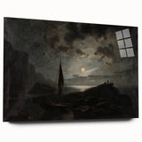 Dark Moody Seascape Wall Art - Atmospheric Nighttime Coastal Decor