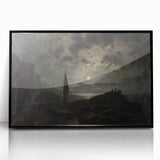Dark Moody Seascape Wall Art - Atmospheric Nighttime Coastal Decor