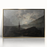 Dark Moody Seascape Wall Art - Atmospheric Nighttime Coastal Decor